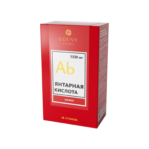 Янтарная кислота питьевая с соком кизила в стиках 15 шт.